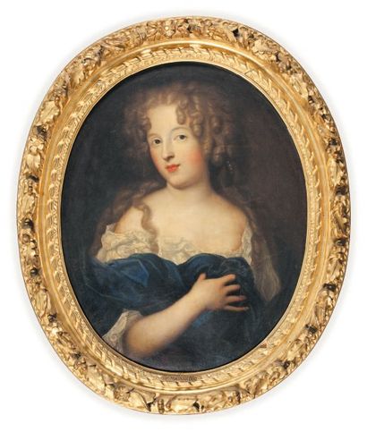 MIGNARD Pierre (Attribué à) (Troyes 1612 -Paris 1695) Portrait de femme en buste,...