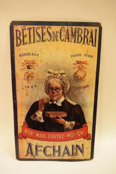 null Plaque publicitaire "Bétises de Cambrai"