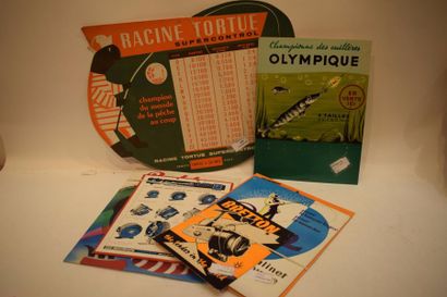 null Lot de 2 cartons publicitaires : Racine Tortue Tortue, La Soie - Olympique,...