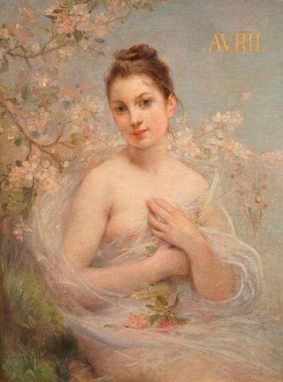CALLOT Georges, 1857-1903 Allégorie du mois d'avril
Huile sur toile rentoilée (restaurations);...