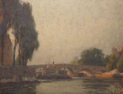JACOB Alexandre, 1876-1972 Le Pont Marie, Paris
Huile sur panneau; signé en bas à...