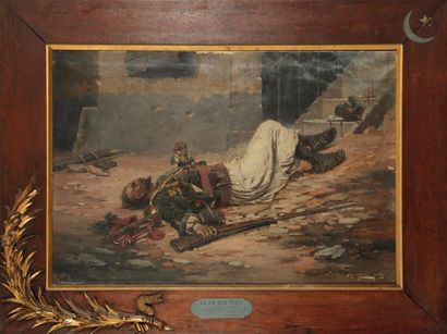 MONGE Jules, 1855-1934 La fin d'un turco, 1889
Huile sur toile (accidents et restaurations);...