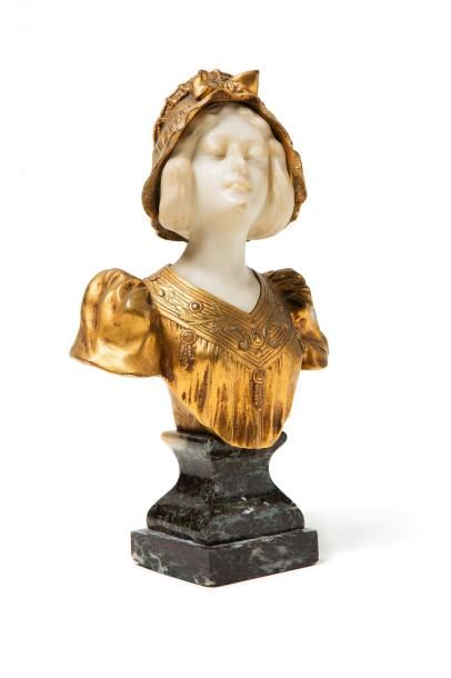 GORI Fortunato, act. 1895-1925 Jeune femme au chapeau cloche
Sculpture en bronze...