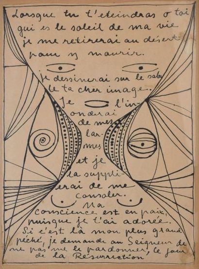 JORN Asger, 1914-1973 Poèmes
Deux poèmes décorés de dessins à l'encre bleue sur papier...