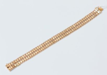 null Bracelet ruban souple extensible en or jaune 18K (750) guilloché

Long : 20...