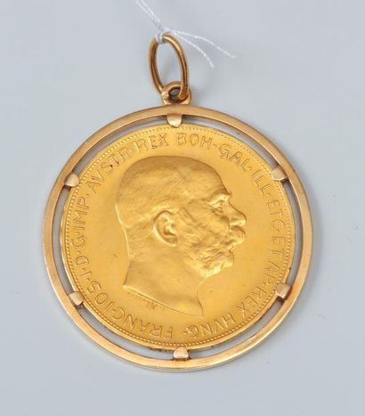 Pièce en or de 100 couronnes, 1915, François...