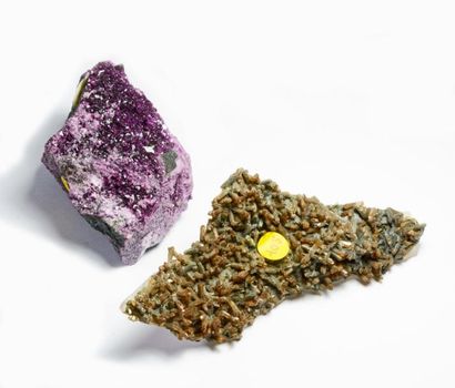null Deux minéraux peu courants : KAMMERERITE de Kopdji, Turquie (6 cm) ; EOSPHORITE...