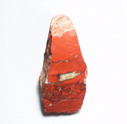 null Deux pièces avec face polie : JASPE rouge, d'Afrique du Sud (14 cm) ; AGATE...