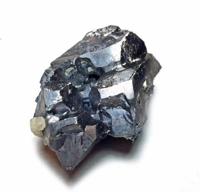 null Deux pièces : GALENE cristallisée et CALCITE (9 cm), Santa Eulalia, Mexique....