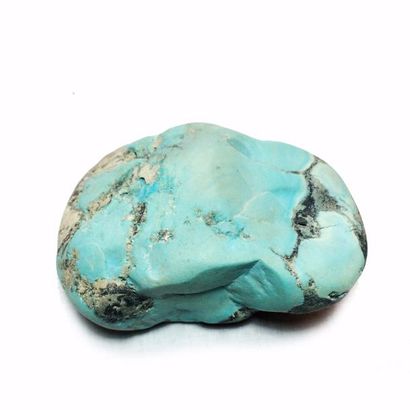 null TURQUOISE brute d'Iran : bloc bleu vert (10 cm)