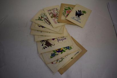 null [ Cartes postales ] [ Fantaisie ]

Lot de 14 cartes postales brodées ( bonne...