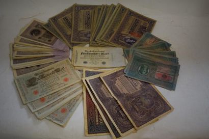 null [ Billets de banque ] 

Lot de billets de banque : 

Allemagne : 

Reichsbanknote...