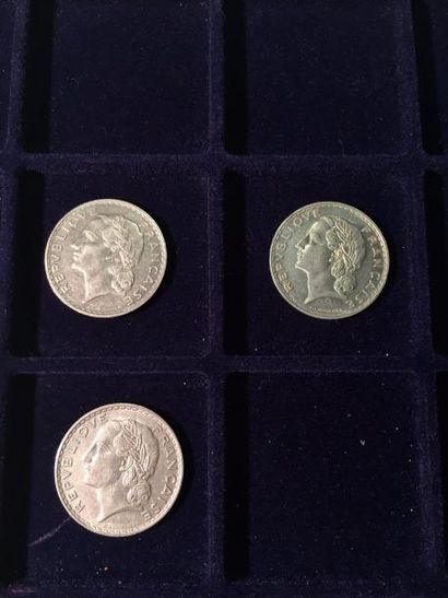 FRANCE

5 francs Lavrillier en nickel (3x1933)...