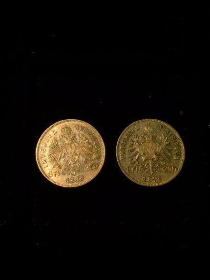 HONGRIE

2 pièces 8 florins / 20 francs François-Joseph...