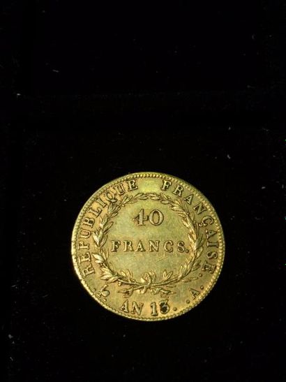 null 40 francs en or " Napoléon tête nue - F537 " ( 1 x AN 13 A ). Poids : 12,9 ...