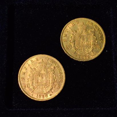 null 2 pièces en or 20 Fr " Napoléon tête laurée " ( 1 x 1866 BB - 1 x 1868 A )