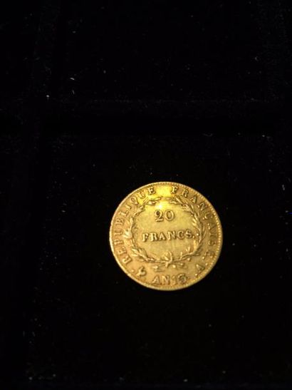 null 20 francs en or " Napoléon tête nue - F512 " ( 1 x AN 13 A ). Poids : 6,4 g