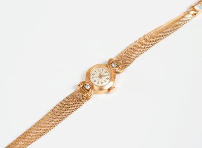 null Montre bracelet de dame en or jaune 18k (750), cadran à chiffres arabes pour...