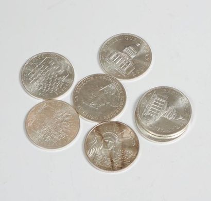7 pièces de 100 Francs en argent