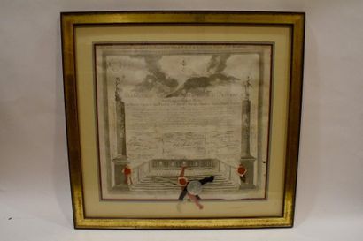null Wissembourg,1812, brevet maçonnique numéro 6766 délivré à Louis Friedrich. Contresigné...