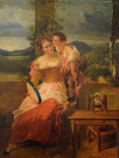 null ECOLE du XIXème siècle

femme et enfant 

huile sur toile,

33x24cm.
