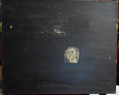 null NEUHAUS Ervin, 1928-2012, 

Visage sur fond noir, 

technique mixte sur toile...