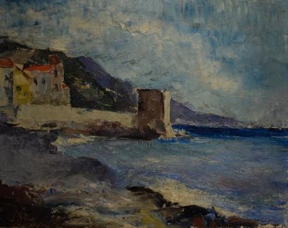 null NEY Lancelot, 1900-1965, 

Fort en bord de mer, 1929

Huile sur toile (enfoncement),...
