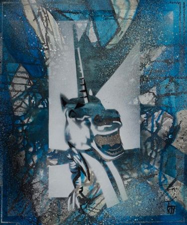 null POULAIN Catherine KTY (1965-)

Unicorne bleue, 2016

Acrylique et pochoir sur...