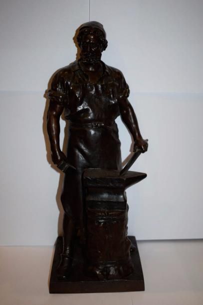 null ALBERMANN Wilhelm (1835-1913)

Le forgeron, 

Sujet en régule à patine médaille,

49x20x17...