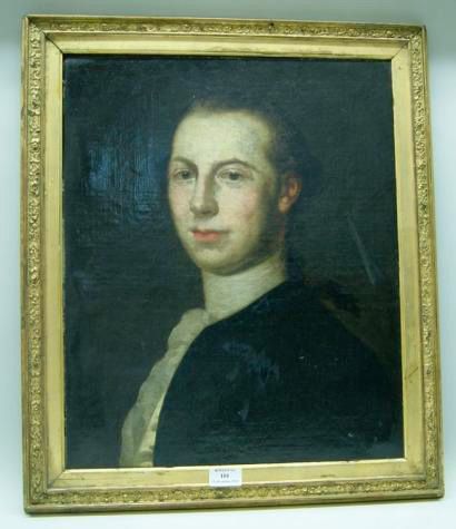 Ecole ALLEMANDE du XVIIIème siècle 
Portrait d'homme au jabot
Toile marouflée sur...