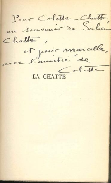 COLETTE. La Chatte, roman (Paris, Bernard...