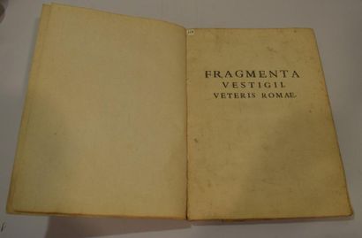 null BELLORI (Petri). Fragmenta vestigii veteris romae. Rome, Joseph Corvi, 1673....