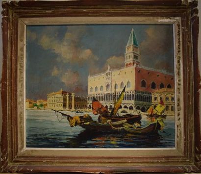 null FONTAN Léo (1884-1965),

vue de grand canal,

huile sur toile signé en bas à...