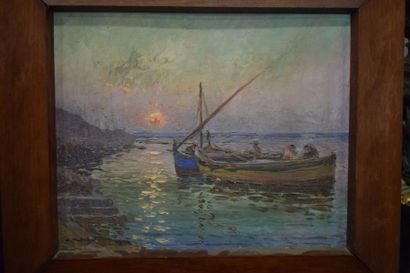 null MADRIGALI Olynthe (1887-1950) 

Bord de mer, 30 x 37 cm, huile sur toile, signée...