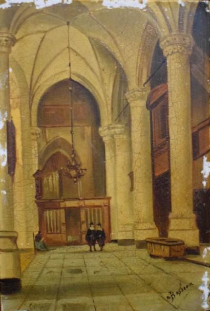 null BOSBOOM N. (XIXe siècle)

Intérieur d'église 

Huile sur céramique, signée en...