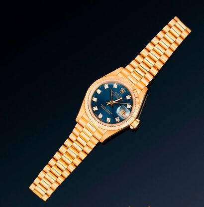 null Montre bracelet de dame automatique Rolex
Oyster Perpetual Datejust en or jaune...