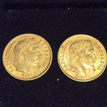 null FRANCE

2 pièces or 20 francs Napoléon III tête laurée (1863 BB) TB à TTB

Av/Profil...