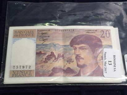 null [ Billet de banque ] [ France ]

23 billets de vingt Francs DEBUSSY 1981. Etat...