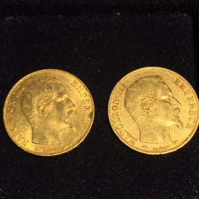 null FRANCE

2 pièces or 20 francs Napoléon III tête nue (1854 A et 1856 A)

Av/Portrait...