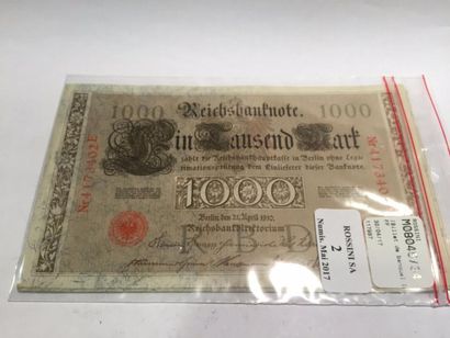 null [ Billet de banque ] [ Allemagne ]



Reichsbanknote Tausend Mark 1910

Lot...
