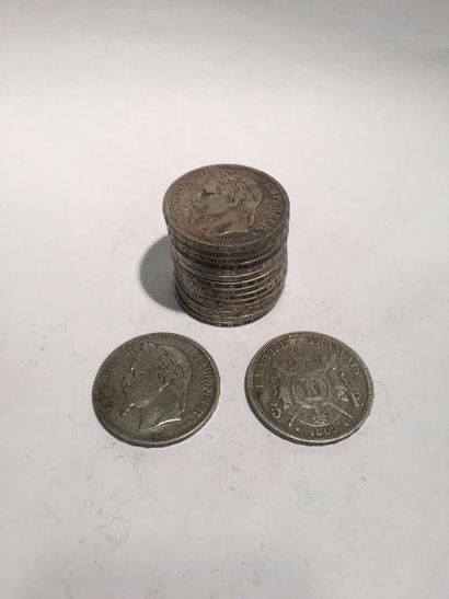 null FRANCE [ARGENT]

16 pièces argent 5 francs Napoléon III tête laurée- Empire...