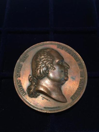 null [ Louis XVIII ] [ Restauration ]

Médaille en bronze. 

A l'avers : profil droit...