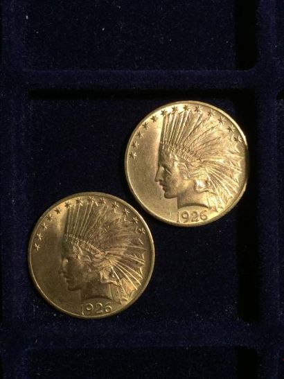 null [ Pièce en or ]
Ensemble de 2 pièces de 10 dollars " Indian Head - Eagle " avec...