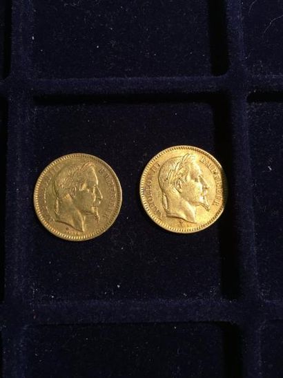 null [ Pièce en or ]

2 pièces de 20 francs Napoléon " tête laurée " (1862 BB x 1)...