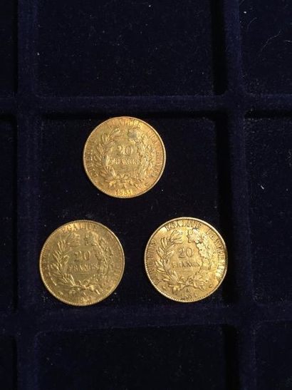null [ Pièce en or ]

3 pièces de 20 francs " Cérès IIème République " (1851 A x...