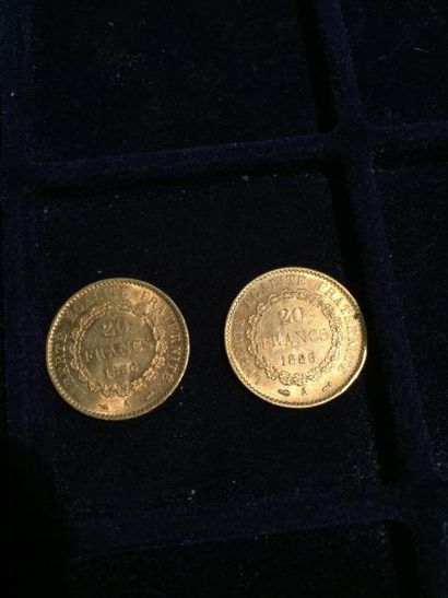 null [ Pièce en or ]

2 pièces de 20 francs " Dupré - Génie de la liberté " 1886...