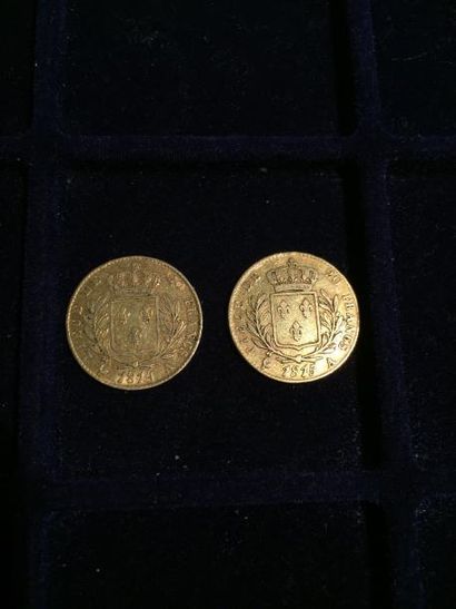null [ Pièce en or ] [ Louis XVIII ]

2 pièces de 20 francs " Louis XVIII buste habillé...