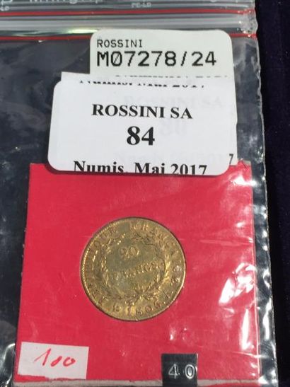null 20 francs en or " Napoléon tête nue - F513 " ( 1 x 1806 A ). Poids : 6,3 g