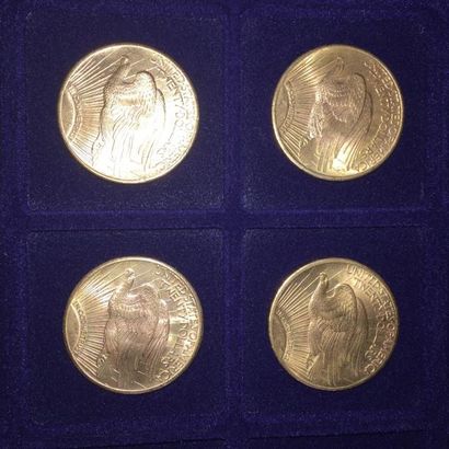 null USA

4 pièces 20 dollars « Saint-Gaudens » (2x1924 ; 1926 ; 1927) (TTB à SUP)

Av....