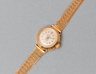 null Montre bracelet mécanique de dame en or jaune 18k (750), cadran à chiffres arabes...